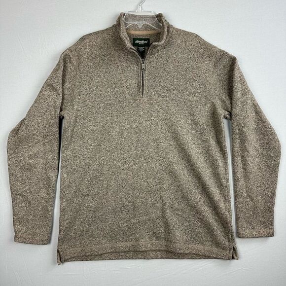 Eddie Bauer Men’s Fleece Sweater Tall Large Tan Brown - Picture 1 of 6